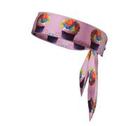 Colorato Cupcakes Arcobaleno Fiore Torta Stampa Fascia Sport Testa Tie Wristband Traspirante Sudore, Donne Uomini Unisex Taglia Adatto a Tutti