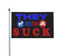 Colorato Decorazione esterna Anti Politics They Both Suck Flag Doppia faccia Bandiera in poliestere 3x5 Ft per Decorazioni perpatio,dormitori