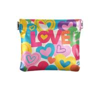 Colorato Del Fumetto Cuore Amore di Modo Delle Donne Piccolo Cuoio Della Moneta Della Borsa Della Moneta Del Raccoglitore Impermeabile Della Tasca Sacchetto di Trucco per