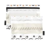 Colorato design casual semplice geometrico con cerniera grande borsa per matite con finestra trasparente con cerniera in vari colori 3 cartelle di classe scolastica