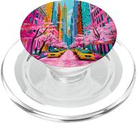 Colorato design di New York Spring Taxi Street Urban Art Vibes PopSockets PopGrip per MagSafe