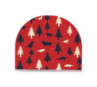 Colorato Dino Red Pine Trees Merry Christmas Acrylic portatovaglioli vassoio per esterni, sala da pranzo autoportante vintage dispenser di tovaglioli decorazione per la casa per esterni, sala da