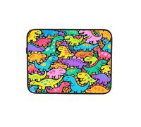 Colorato Dinos Cute Laptop Sleeve Case Notebook Computer Pouch Tablet Valigetta Borsa da Trasporto per Lavoro 15 Pollici