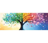 Colorato Dipingere con i Numeri Adulti 55x165 cm, DIY Acrilico Albero della vita Dipingere con i Numeri Bambini, Paint by Numbers con Pennelli e Pigmento, Decora la casa Regalo (Senza Cornice) -H764