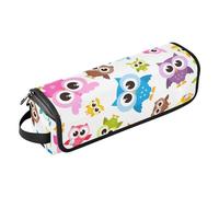 Colorato divertente gufi borsa degli attrezzi per lo styling dei capelli con tappetino resistente al calore borsa organizer portatile per arricciacapelli, liscianti, spazzole, clip e fiocchi per