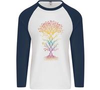 Colorato DNA Albero Biology Scienza Uomo L/S Baseball T-Shirt