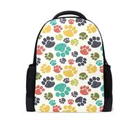 Colorato Dog Paw Prints Viaggio Laptop Zaino Scuola Libro Borsa Animale Cucciolo Animale Causale Daypack Outdoor Business Escursionismo Zaini Campeggio Borse A Spalla Per Studenti Donne Uomini