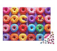 Colorato Donuts Display 1000 Cute Donuts Artee Pezzi Puzzle Cartone Spesso Abilità Logica Viaggio Cognitivo Attività Dopo La Scuola Più Venduto Adulti Difficile 38x26cm/1000pcs