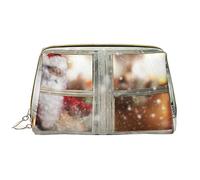 Colorato Doodle Fiori Pelli Lavabile Makeup Bag per le Donne, Viaggio Cosmetici Borse, Portatile Cerniera Astuccio Organizer Pouch, Davanzale della finestra di Natale, Taglia unica