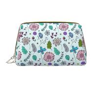 Colorato Doodle Fiori Pelli Lavabile Makeup Bag per le Donne, Viaggio Cosmetici Borse, Portatile Cerniera Astuccio Organizer Pouch, Fiori Doodle Colorati, Taglia unica
