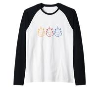 Colorato Elefanti Indù divinità Ganesha Dio India Patrimonio Maglia con Maniche Raglan