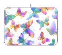 Colorato Farfalla Arte Sognante Riutilizzabile Stuoia di essiccazione 18x24 Rettangolo Grande Scolapiatti opaco Decorativo Home Decor Essentials