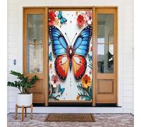 Colorato farfalla fiore stampa n. 1074 coperture decorative per porta, decorazione per interni ed esterni, primavera, estate, autunno, inverno, Halloween, Natale, decorazioni per la casa