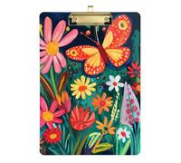 Colorato Farfalla Fiori A4 Appunti Plastica Personalizzati Appunti Hard Board per Insegnante Portfolio Appunti Dimensioni 9 x 12