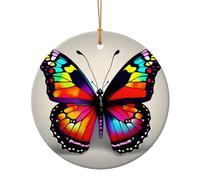 Colorato Farfalla Modello Stampa Ceramica Pendente Rotondo Per Gli Ornamenti Da Viaggio Per La Decorazione
