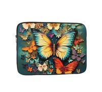 Colorato Farfalla Ricamo Dipinti Laptop Case 13 pollici, TSA Laptop Sleeve Antiurto Protettivo Notebook Caso Impermeabile Copertura di Trasporto Del Computer Valigetta Borse Uomini Donne Computer Bag