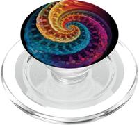 Colorato Fibonacci Spirale Psichedelica Colori Astratto Matematica PopSockets PopGrip per MagSafe