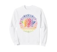 Colorato Fiore di Loto Floreale Geometria Mandala Felpa