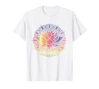 Colorato Fiore Di Loto Floreale Geometria Mandala Maglietta