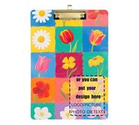 Colorato Fiore Scacchi Modello Personalizza Appunti con Grande Clip Hard Board per il Primo Anno Insegnante Must Haves Dimensioni 9 x 12