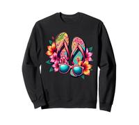 Colorato Flip-Flops Fiori Occhiali Da Sole Estate Donne Abbigliamento Felpa