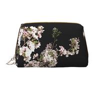Colorato Flip Flops Pelle Lavabile Makeup Bag per le donne, Viaggio Cosmetici Borse, Portatile Cerniera Astuccio Organizer Pouch, Fiore di ciliegio bianco scuro, Taglia unica