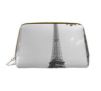Colorato Flip Flops Pelle Lavabile Makeup Bag per le donne, Viaggio Cosmetici Borse, Portatile Cerniera Astuccio Organizer Pouch, Torre Eiffel, Taglia unica