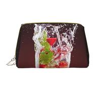 Colorato Flip Flops Pelle Lavabile Makeup Bag per le donne, Viaggio Cosmetici Borse, Portatile Cerniera Astuccio Organizer Pouch, Cocktail Classico, Taglia unica