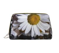 Colorato Flip Flops Pelle Lavabile Makeup Bag per le donne, Viaggio Cosmetici Borse, Portatile Cerniera Astuccio Organizer Pouch, Fiori di margherita., Taglia unica