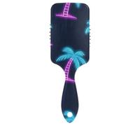 Colorato Fluorescente Neon Beach Coconut Trees spazzola carino per la perdita dei capelli Progettato testa massaggiatore cuoio capelluto per capelli sottili con manico ergonomico cepillo para definir