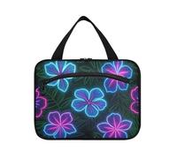 Colorato Fluorescente Neon Fiori Tropicali Appeso Articolo Borsa da Viaggio con Gancio, Designer Chic Borse per articoli da toeletta per le Donne Must Haves Hotel envase para Perfume de L