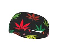 Colorato Foglie di Cannabis Stampa Elastico Sportivo Sweatband Per Gli Uomini Donne Per La Corsa Basket Palestra Più Sweatband