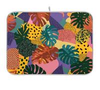 Colorato Foglie Tropicali Astratto Riutilizzabile Asciugatura Piatto Mat 18x24 Rettangolo Grande Scolapiatti Pad Decorativo Home Decor Essentials