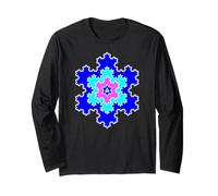 Colorato Fractal Koch Fiocco di Neve Modello Forme Mania Maglia a Manica