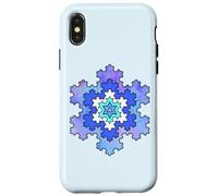 Colorato Fractal Koch Fiocco Di Neve Modello Luminoso Forme Mania Custodia per iPhone X/XS