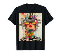 Colorato Futuristico Astratto Geometria Colori Audaci Pop Art Maglietta