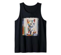 Colorato Gatto Acquerello Art per gattini e amanti dei gatti Kitty Canotta