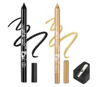Colorato Gel Glitter eyeliner matite penna set, 2 pezzi Eyeliner impermeabile Labbra Liner Ombra d'occhio Matite sopracciglia Pen Eye Makeup (01 Nero & 04 Bianco)