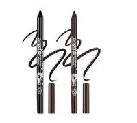 Colorato Gel Glitter eyeliner matite penna set, 2 pezzi Eyeliner impermeabile Labbra Liner Ombra d'occhio Matite sopracciglia Pen Eye Makeup (01 Nero e 06 Marrone)