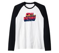 Colorato grido di Vittoria Dichiarazione Emblema Maglia con Maniche Raglan