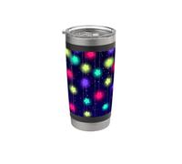 Colorato Hanging Stars Celestial Night Sky Pattern Bicchiere termico in acciaio inox doppia parete