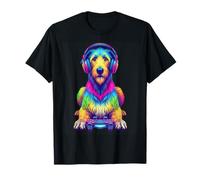 Colorato Irish Wolfhound Videogioco Gamer Dog Zoo Design Maglietta