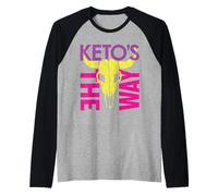 Colorato Keto Warrior Space Bounty Hunter Skull Parodia Anni '80 Maglia con Maniche Raglan