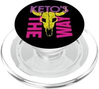 Colorato Keto Warrior Space Bounty Hunter Skull Parodia anni '80 PopSockets PopGrip per MagSafe