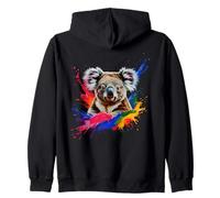 Colorato Koala Bear Acquerello Koala Amanti Animali Adorabile Felpa con Cappuccio
