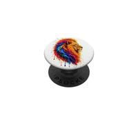 Colorato Leone Leone Splash Art, vivace vernice Splash Wildlife PopSockets PopGrip Adesivo