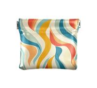Colorato Lungo Ondulato Modelli Donna In Pelle Moneta Cambia Borsa Impermeabile Carta Chiave Organizer per Le Donne, colorato Lunghi motivi ondulati, 1 size, moderno