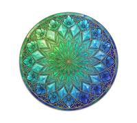 Colorato Mandala Anemone Stained Glass Style Pattern Metal Tin Sign