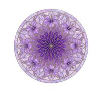 Colorato Mandala Hibiscus Stained Glass Style Pattern Metal Tin Sign