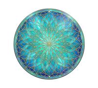 Colorato Mandala Turchese Stained Glass Style Pattern Metal Tin Sign
